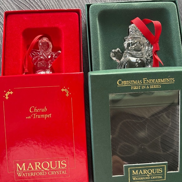 Set of 2 Marquis by Waterford Crystal Ornaments - Picture 1 of 10